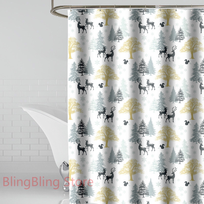 Rèm cửa nhà tắm vải polyester dày chống thấm nước họa tiết hoạt hình dễ thương