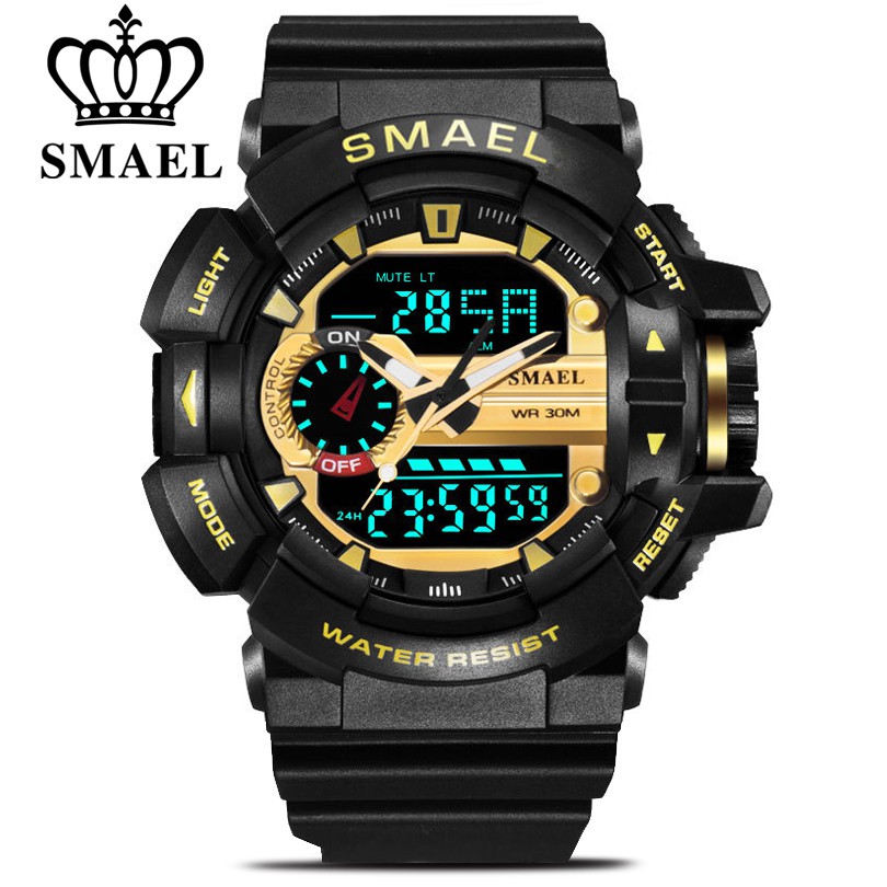 SMAEL Quartz water-resistant digital watches for men