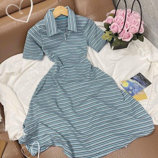 ĐẦM THUN SỌC POLO 3 MÀU
