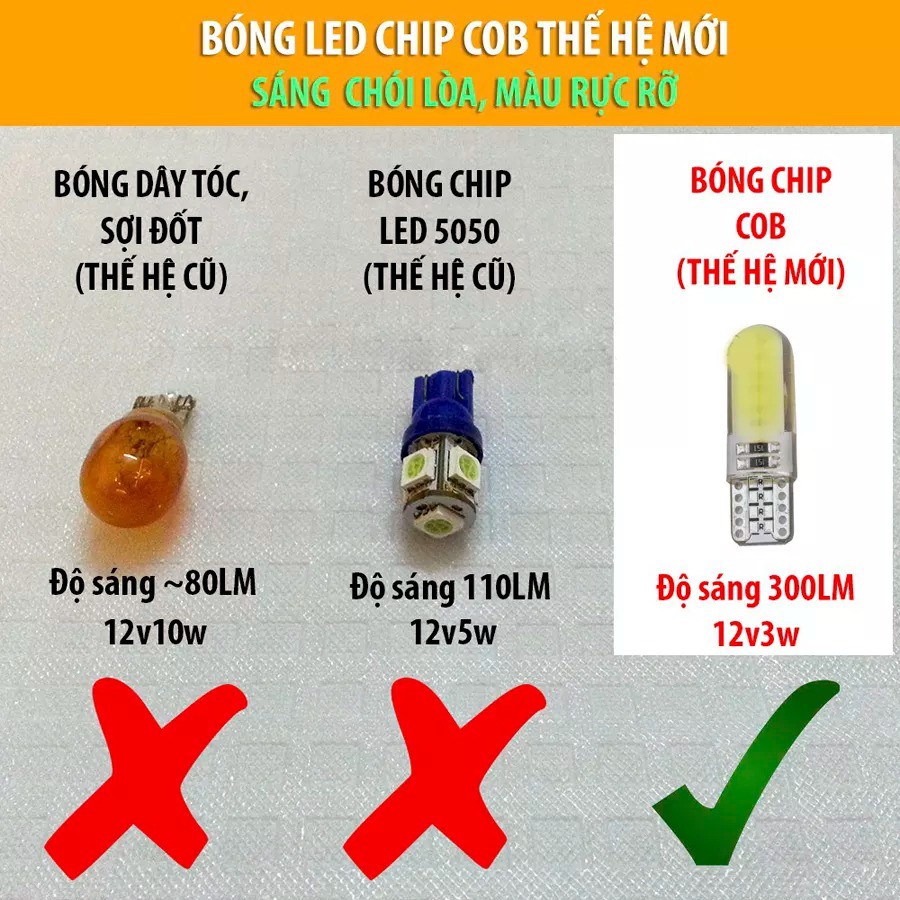 Bộ 2 bóng đèn LÕI NGÔ xi nhan,DEMi xe hơi,đèn rọi biền số chân T10 cho xe máy xe hơi-siêu sáng