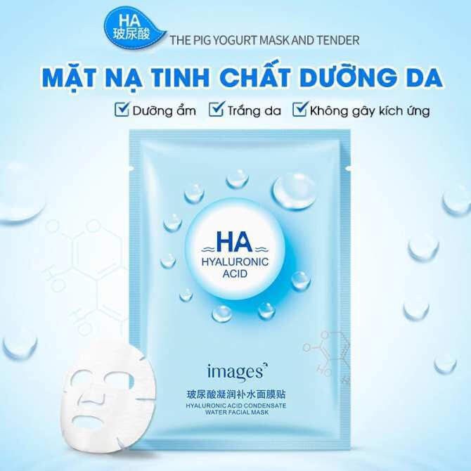 [Đắp là phê-Cam kết Hàng Auth] Mặt nạ giấy HA Images dưỡng trắng cấp ẩm da hàng nội địa Trung