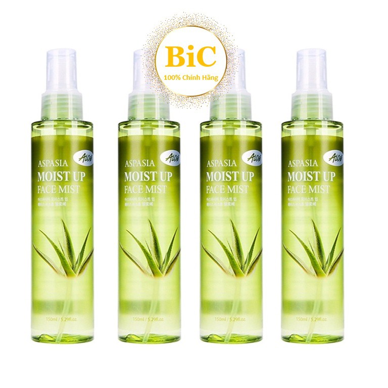 Xịt khoáng lô hội Aspasia Moist Up Face Mist Hàn Quốc 150ml khoáng nha đam dưỡng trắng da chính hãng