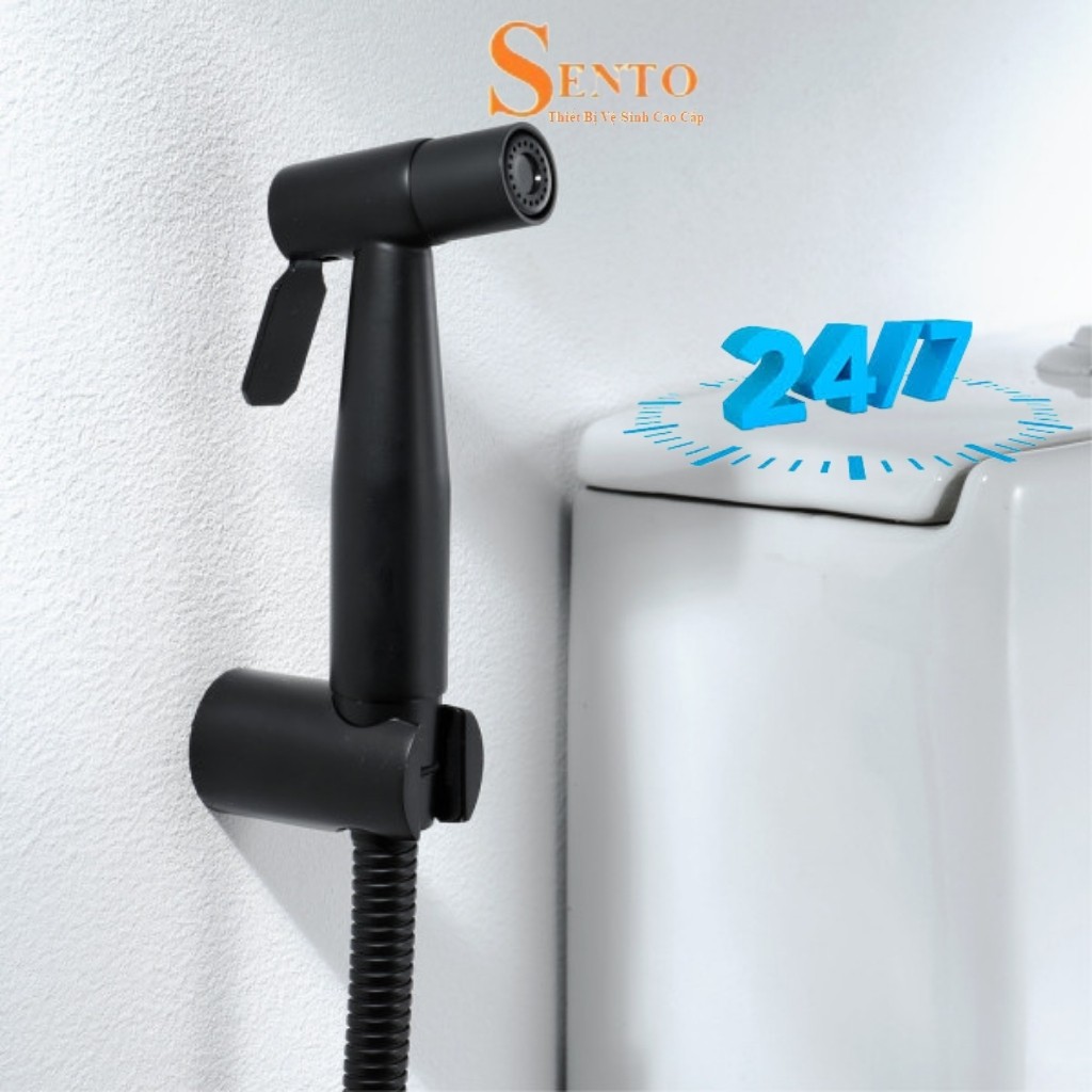 Vòi xịt vệ sinh SENTO xịt bồn cầu toilet inox304 vòi sịt vệ sinh đen thông minh thiết bị nhà tắm ST13