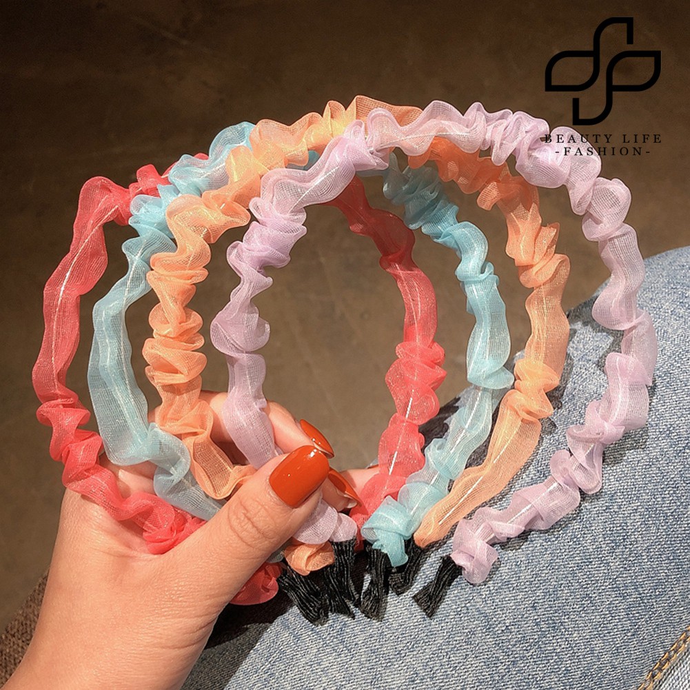 (Hàng Mới Về) Băng Đô Cài Tóc Mỏng Bằng Vải Chiffon Cho Nữ