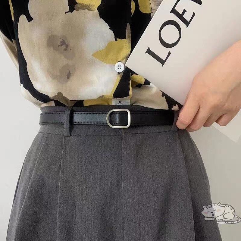 DÂY NỊT HÌNH THOI Nam nữ Unisex ulzzang Không lỗ Sim sim shop - Dây thắt lưng bản nhỏ 1.8cm Hình thoi chữ nhật Basic