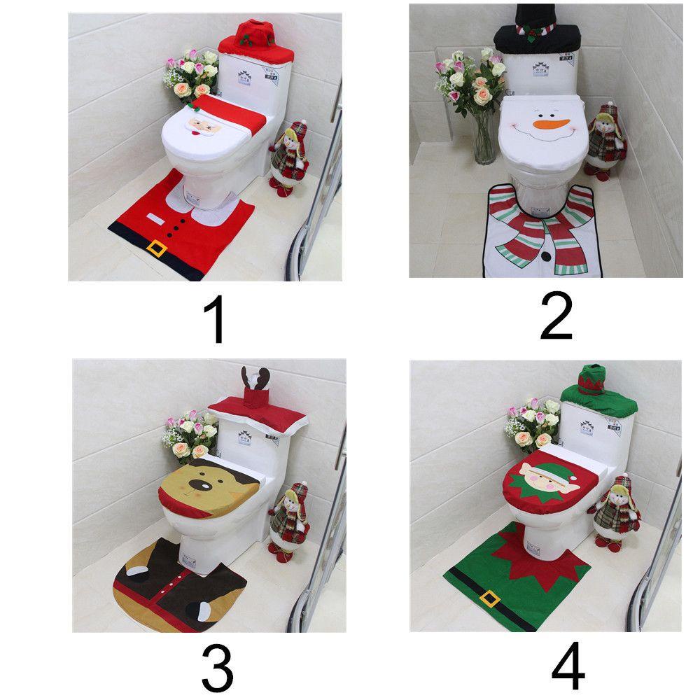 Bộ 3 Thảm Lót Bồn Cầu Họa Tiết Giáng Sinh Ốp