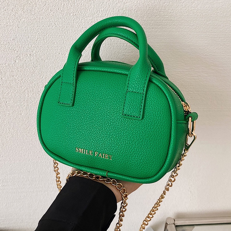 Túi Đeo Chéo Dây Xích Có Khóa Kéo Nhỏ Gọn Phong Cách Hàn Quốc Cho Nữ