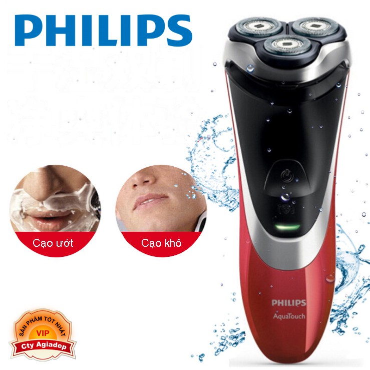 Dao cạo râu hàng hiệu Philips lưỡi titan công nghệ mới Close Cut Aquatouch AT800