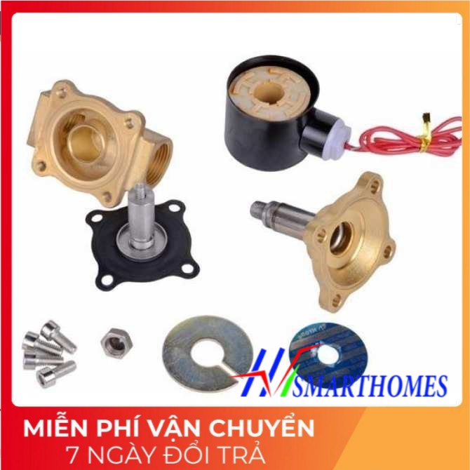 Van điện từ phi 21, phi 27,phi 34 thường đóng 220V van nước điều khiển bằng điện [LOẠI TỐT, BÁN CHẠY]