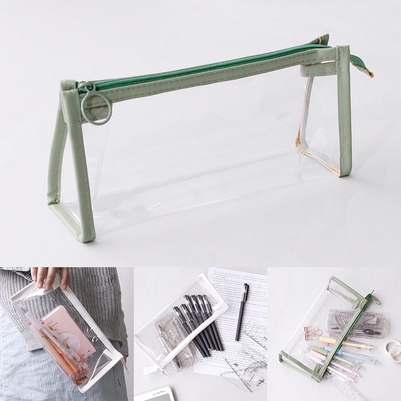 Túi Đựng Bút Bằng PVC Trong Suốt Chống Nước Sức Chứa Lớn Có Khóa Kéo Cho Học Sinh YK JP5VN