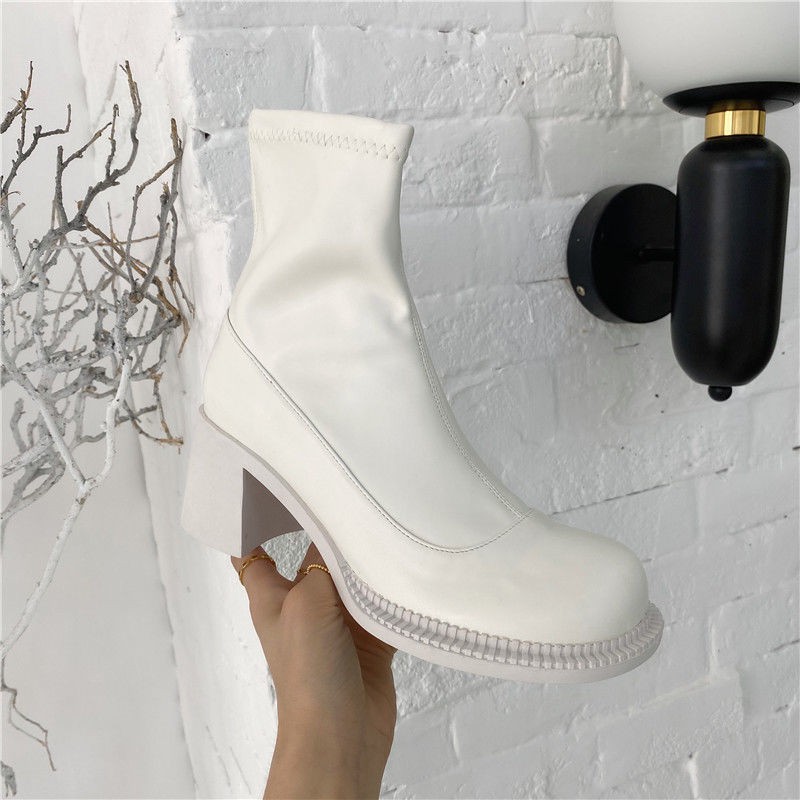 Giày bốt Martin Chelsea thiết kế cổ cao có dây kéo phía sau phong cách thời trang năng động cá tính 2020 dành cho nữ | BigBuy360 - bigbuy360.vn