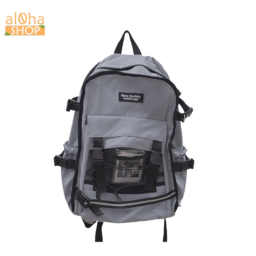 Balo - cặp sách Ulzzang nhiều ngăn B0171 Mars Society đi học, đi làm, du lịch, đựng laptop Unisex nam nữ - al0ha Shop