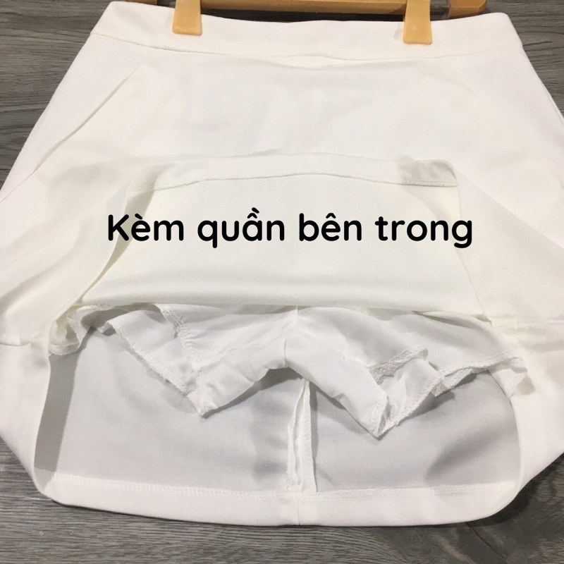 Chân Váy Quần Chữ A Lưng Cao 2 Túi Dây Kéo