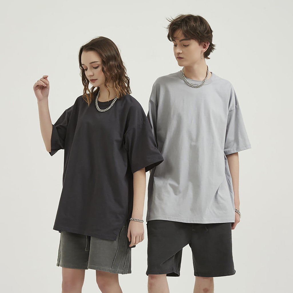 Áo thun nam nữ DECAO form Oversize Basic Xẻ tà