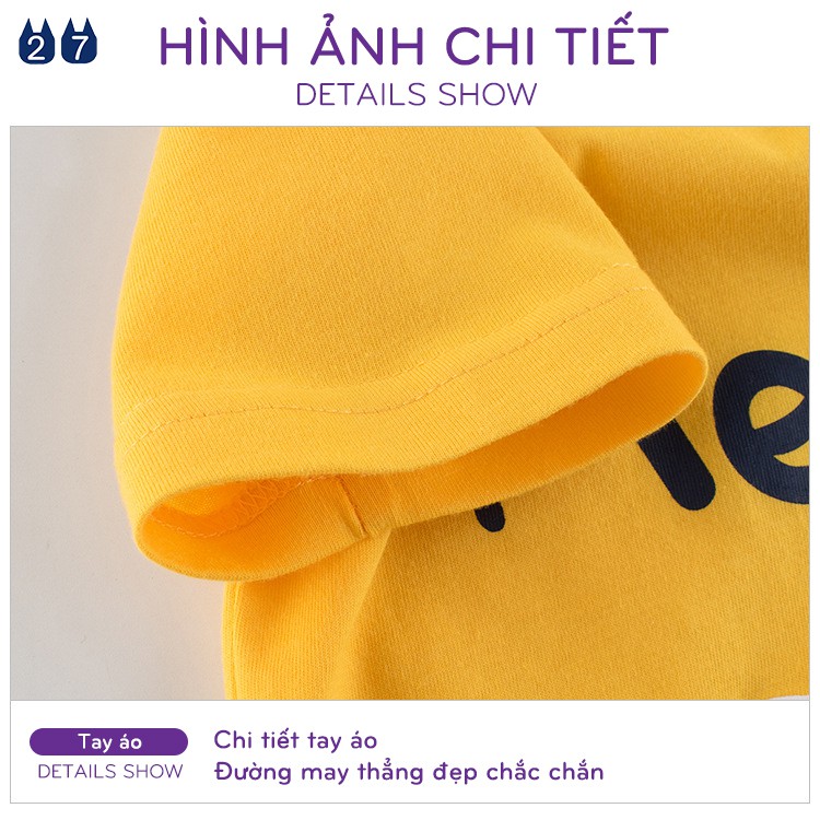 Áo bé gái 27HOME áo cotton cộc tay cho bé in hình hoa quả hàng xuất Âu Mỹ