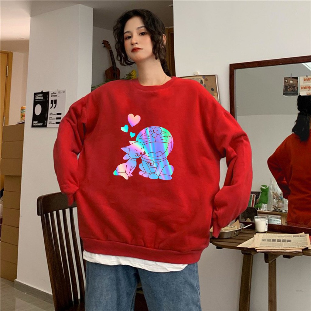 Áo Sweater nỉ quang unisex dài tay Doremon Tán Gái AS17 [ FREESHIP ]