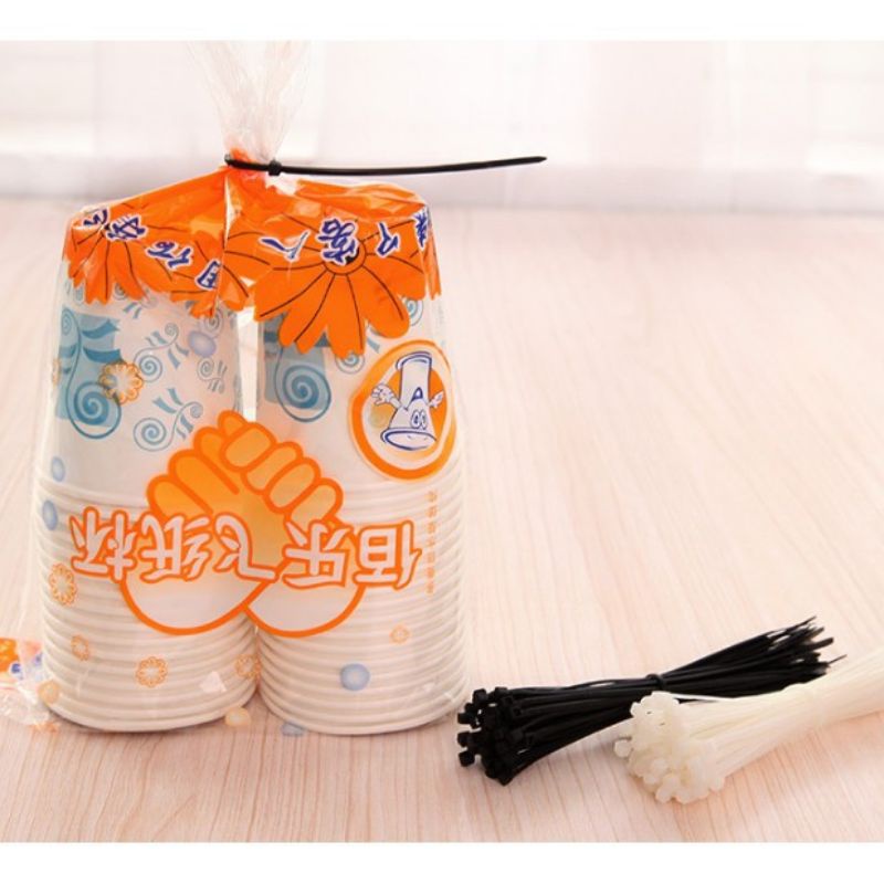 Set 100 dây thít dây rút lạt thít nhựa độ dài 10cm 15cm 20cm 25cm 30cm
