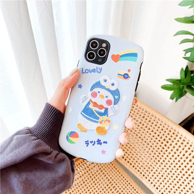 Ốp lưng iphone Vịt Béo thêu viền cong chống va đập 5/5s/6/6plus/6s/6splus/7/7plus/8/8plus/x/xs/11/12/pro/max/plus/promax | BigBuy360 - bigbuy360.vn