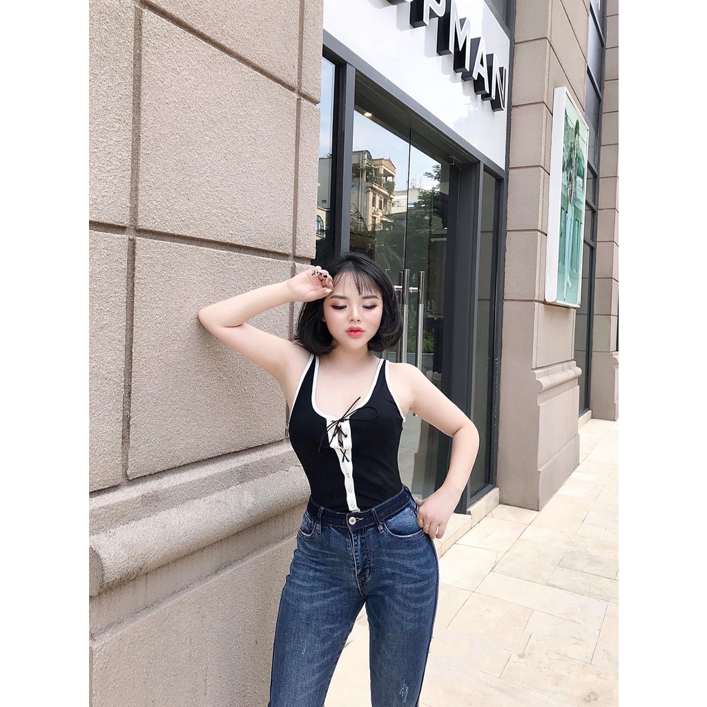 Quần jean nữ 9 Tấc lưng cao co giãn BigSize, Sọc Viền, bigsize skinny jeans dáng ôm 4357 MLJ 60kg 70kg 80kg 90kg