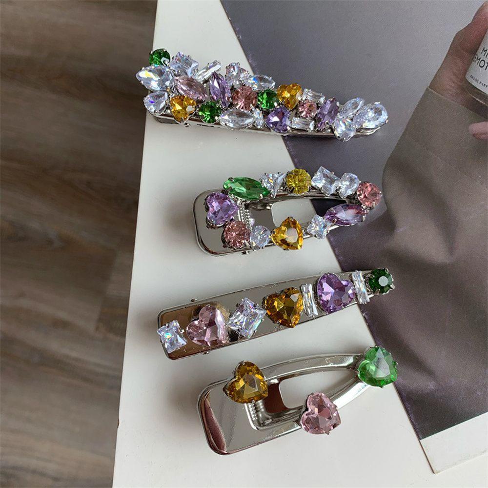 Kẹp Tóc Mỏ Vịt Rỗng Màu Ngà Thiết Kế Hình Học Đơn Giản Cho Nữ