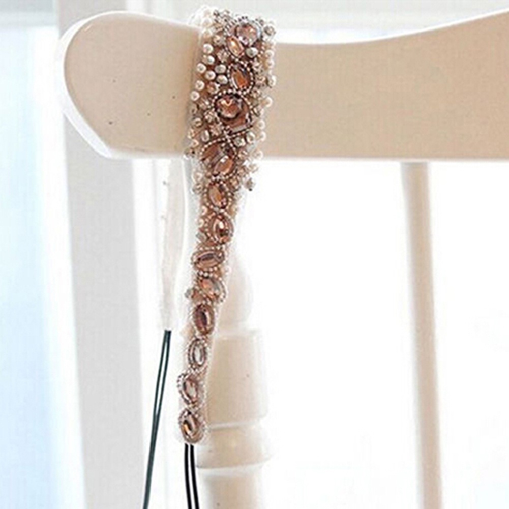 Băng đô ren đính đá và ngọc trai giả xinh xắn dành cho nữ