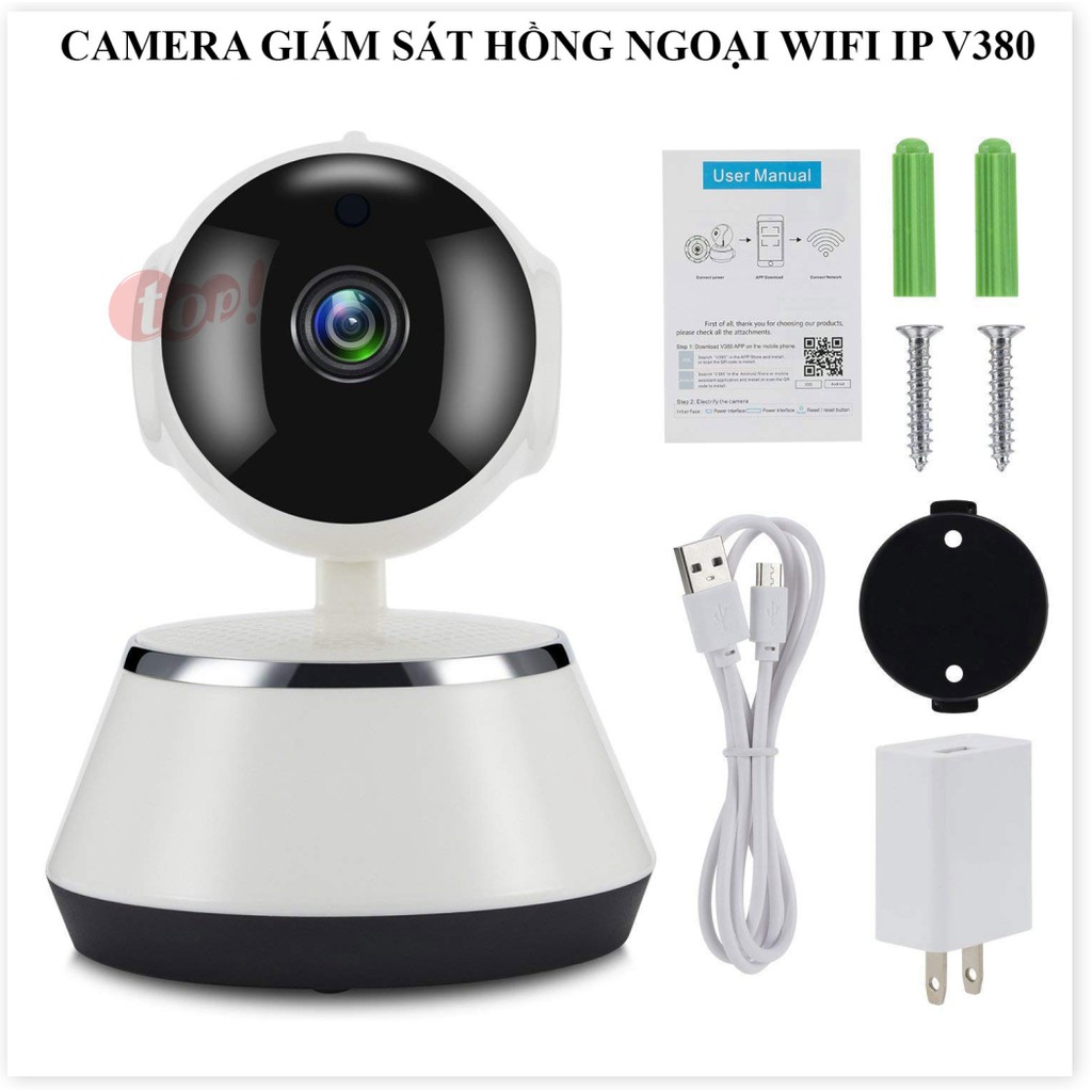 Giá Camera Wifi V380 ✔Chính Hãng✔️ Kết nối không dây qua điện thoại, Đàm thoại 2 chiều, Xoay 360.