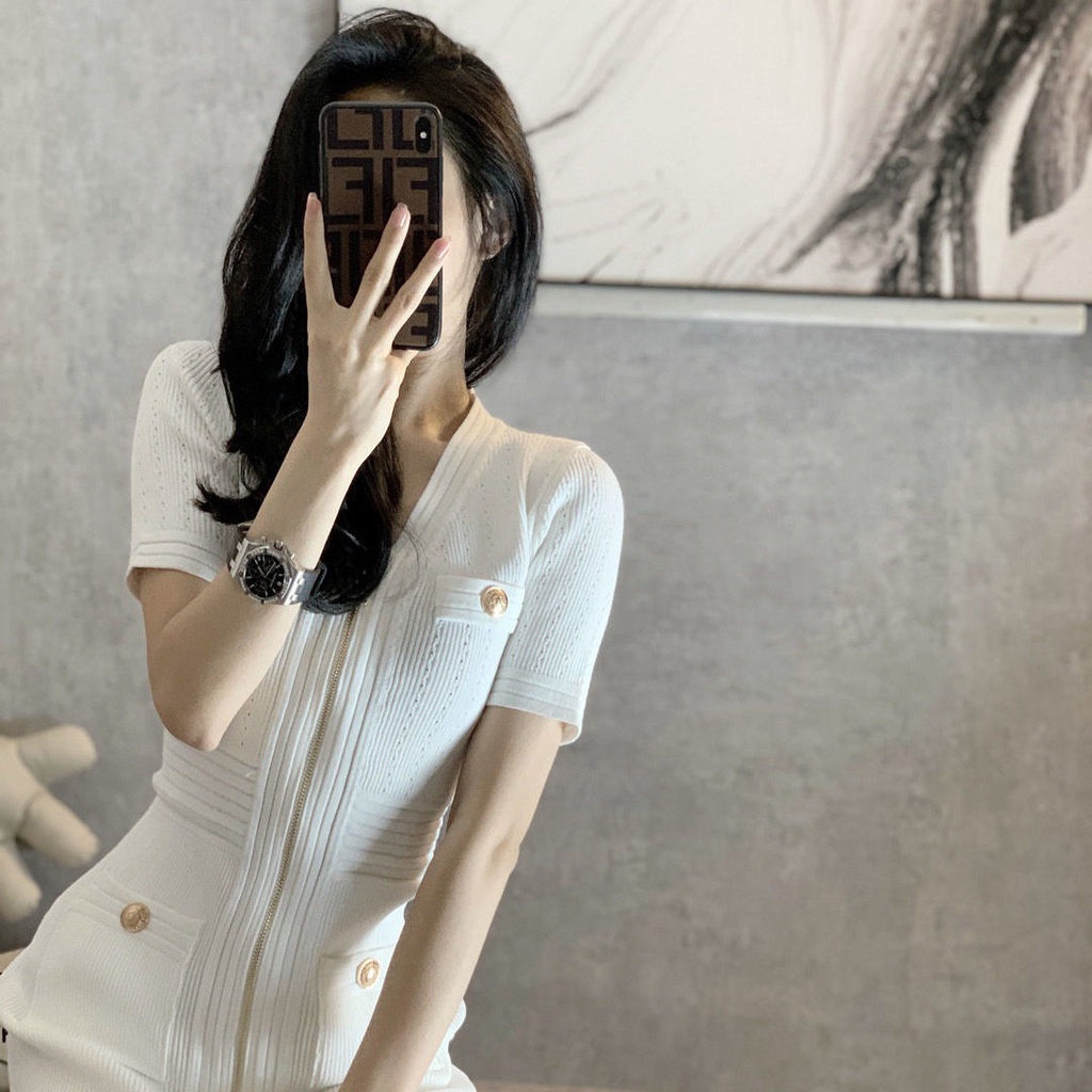 Đầm Dệt Kim Dáng Ôm Chiết Eo Phong Cách Retro Pháp Thời Trang Mùa Hè Hàng Mới Dành Cho Bạn Nữ 2021