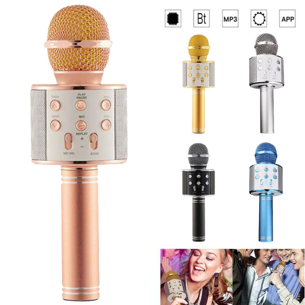 [Mã ELHACE giảm 4% đơn 300K] Micro bluetooth karaoke WS858 giá rẻ, mic hát karaoke kèm loa bluetooth trên điện thoại