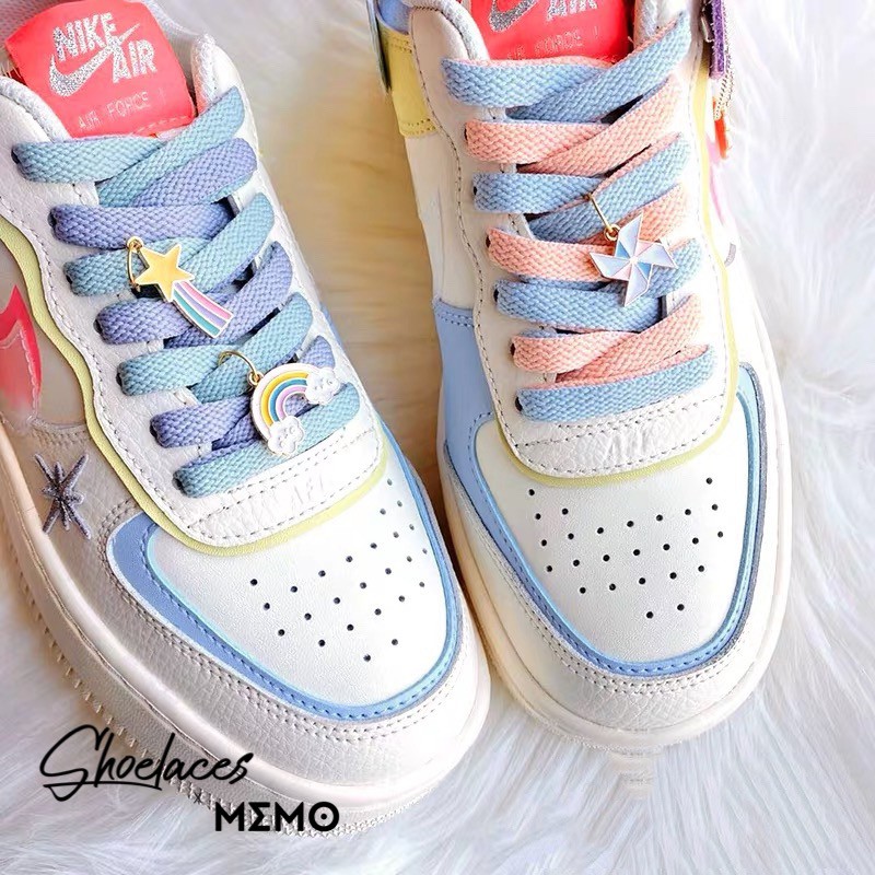 Combo Dây Giày Custom Nike Air Force 1 Low Shadow Pale Ivory - Dây Giày Pastel