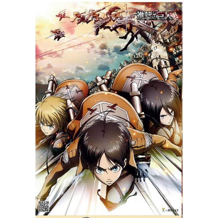 [Giấy Xịn] Set 8 tấm tranh poster A3 Attack on Titan anime siêu chất