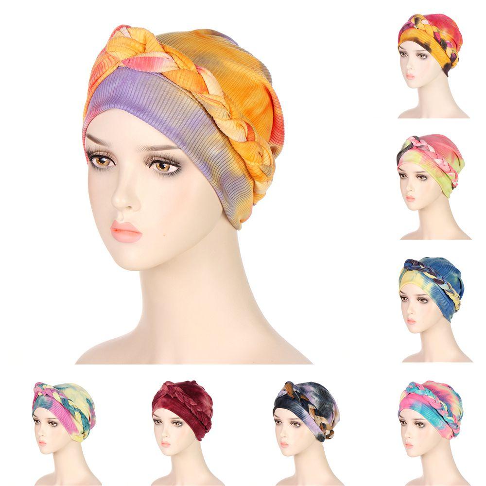 NEXTVN Khăn Turban Mềm Mại Co Giãn Màu Nhuộm Thời Trang
