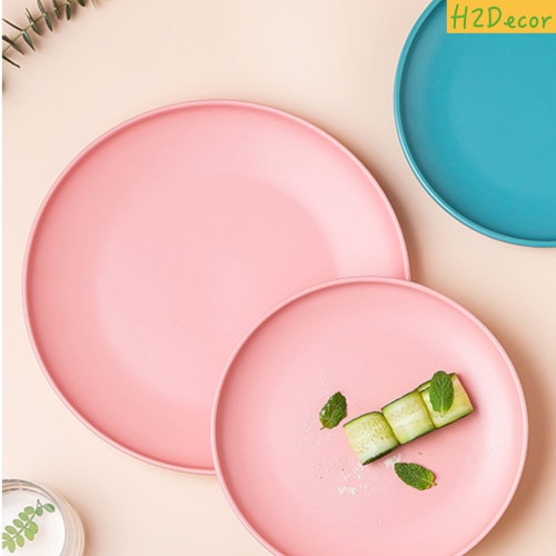 Đĩa gốm - đĩa tròn macaron size lớn màu sắc phong cách Bắc Âu- H2Decor