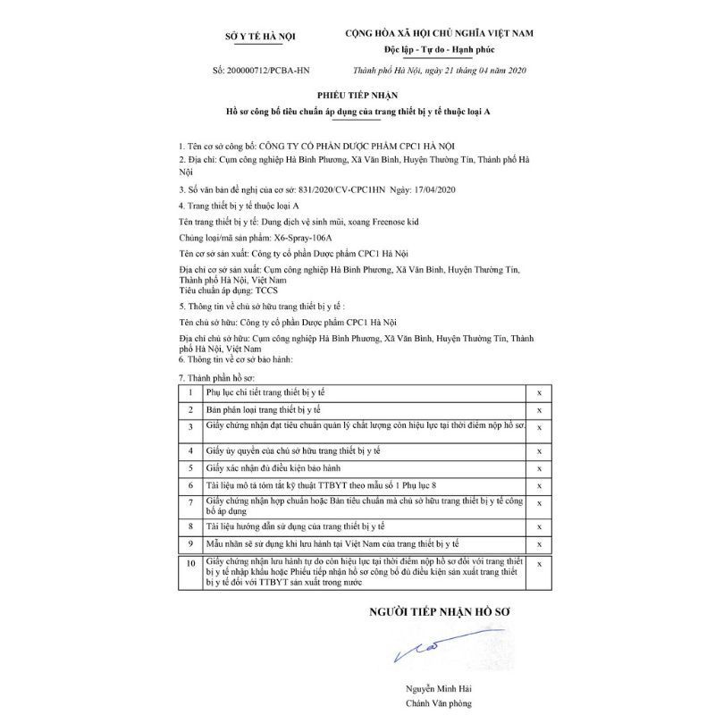 Xịt thông mũi Free NOSE giúp giảm xoang ngạt mũi chảy nước mũi cho trẻ, người lớn di ứng mũi - Lọ 20 ml