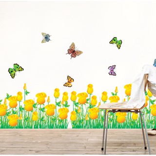Decal dán tường - Giấy dán tường - Chân tường hoa - decal chân tường - AY7025