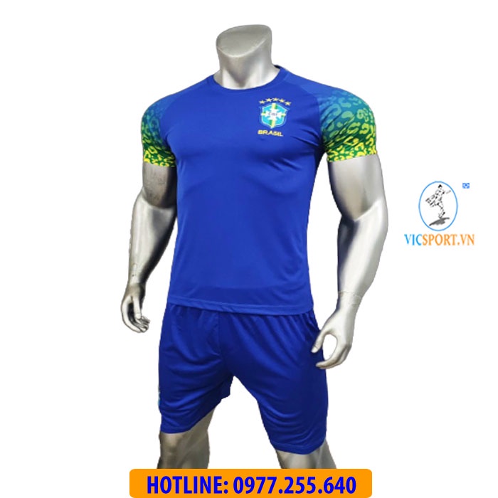 Áo Bóng Đá, Quần Áo Đá Banh Trẻ Em Đội Tuyển Brazil  Vải Thun Lạnh Thoáng Mát Cho Bé - Vicsport