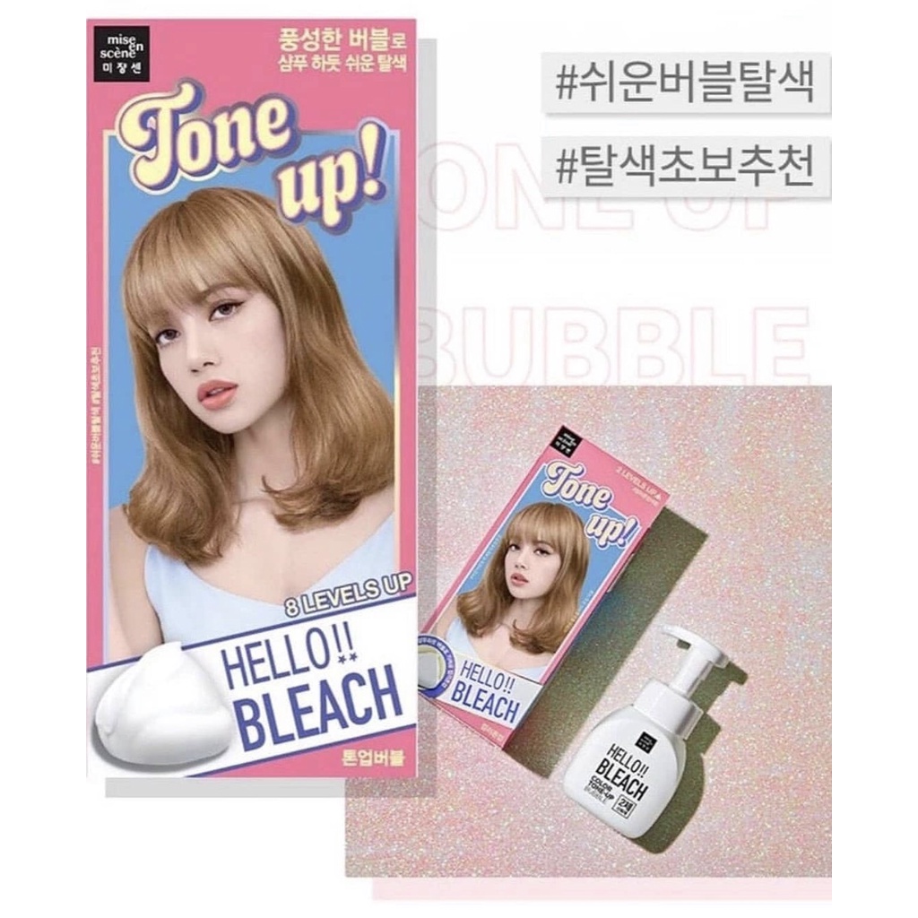 [NEW 2021] Tẩy tóc Mise En Scene Hello Blech Tone Up Bubble Kit