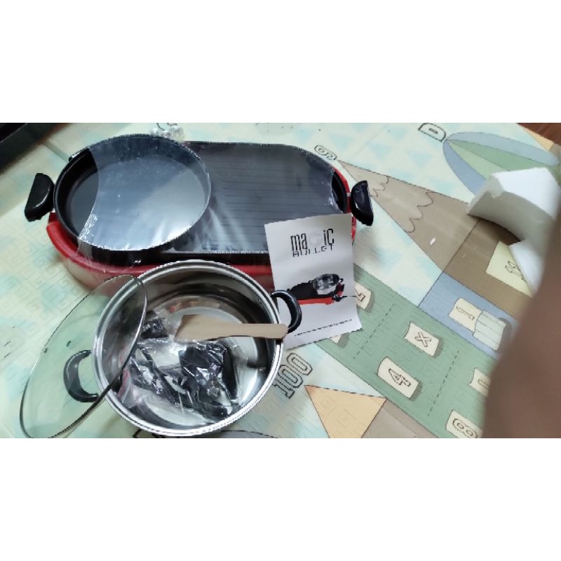 Bếp lẩu nướng đa năng magic bullet,bếp có ngăn nướng và ngăn lẩu, có kèm nồi