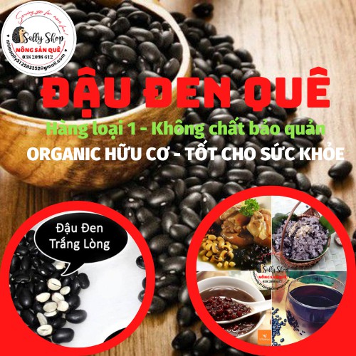 1kg Đậu Đen Quê Thuần Chủng Hạt Nhỏ Không Chất Bảo Quản - Đỗ Đen Nhân Trắng, Trắng Lòng – Nông Sản Quê