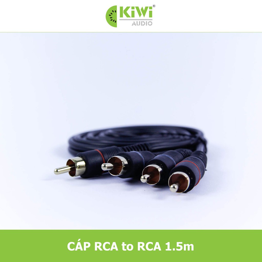Dây audio Kiwi cao cấp 2 AV hoa sen ra 2 AV bằng đồng