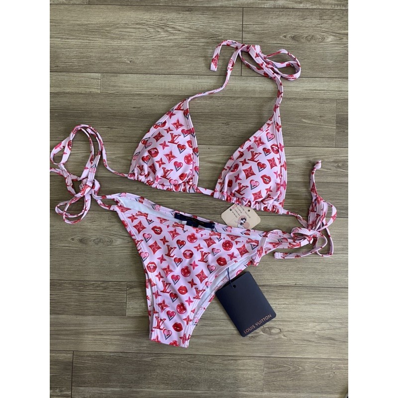 [BKN1007] &lt;BRAND&gt; SET BIKINI TRIANGLE LV MÔI HỒNG