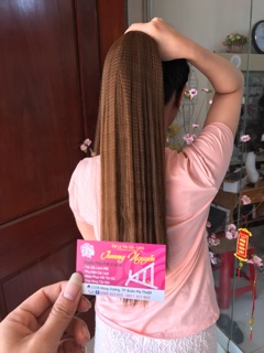 tóc cột thẳng bấm mè