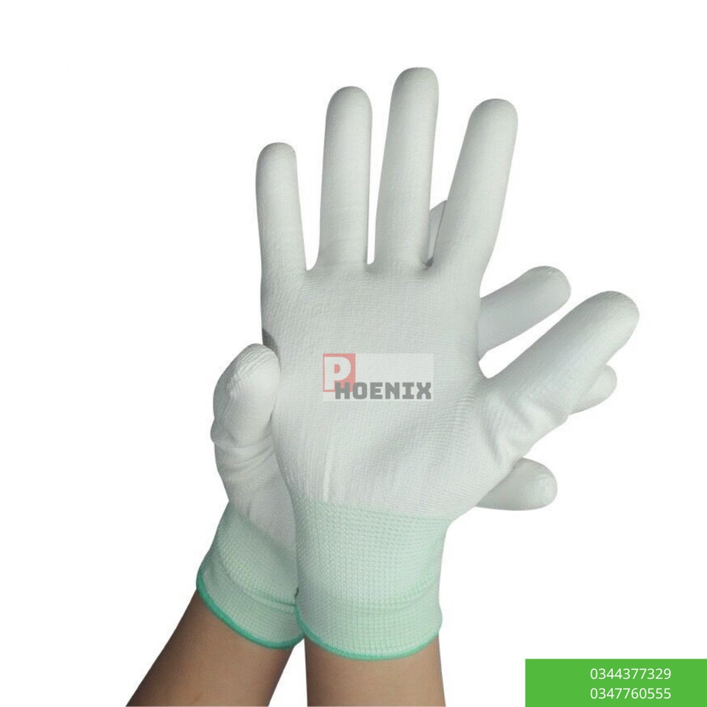 Găng tay Phòng sạch phủ PU Đầu ngón tay bàn bảo hộ lao động, găng tay phòng sạch phủ ngón cao su tăng độ bám ma sát