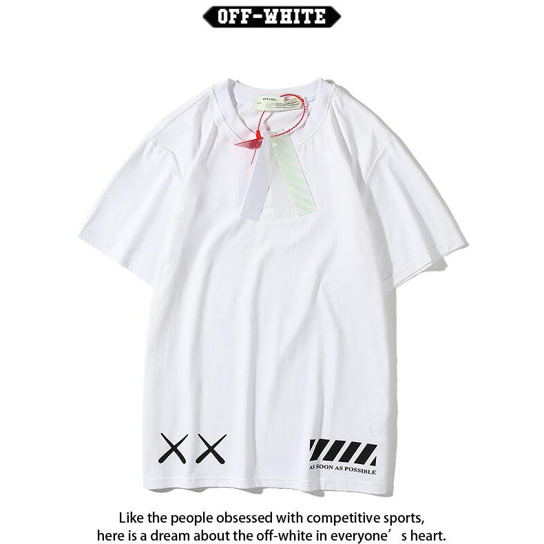 Áo thun ngắn tay Off-White chất liệu cotton họa tiết in hình unisex