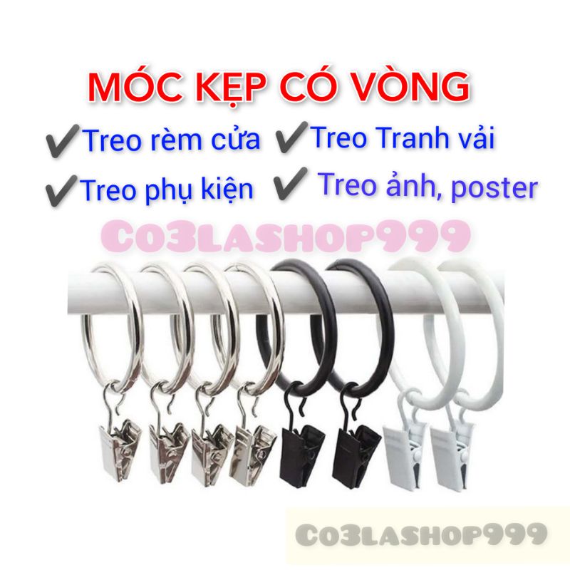 Móc Kẹp Có Vòng, Treo Tranh Vải, Rèm Cửa, Ảnh, Poster (1 Cái), Thép Không Gỉ