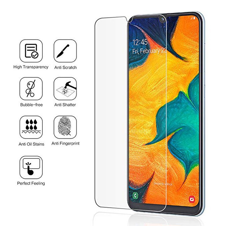 Kính Cường Lực SamSung A20 A30 A30S A50 A50S full màn chống rơi vỡ trầy xước tặng kèm khăn lau màn hình
