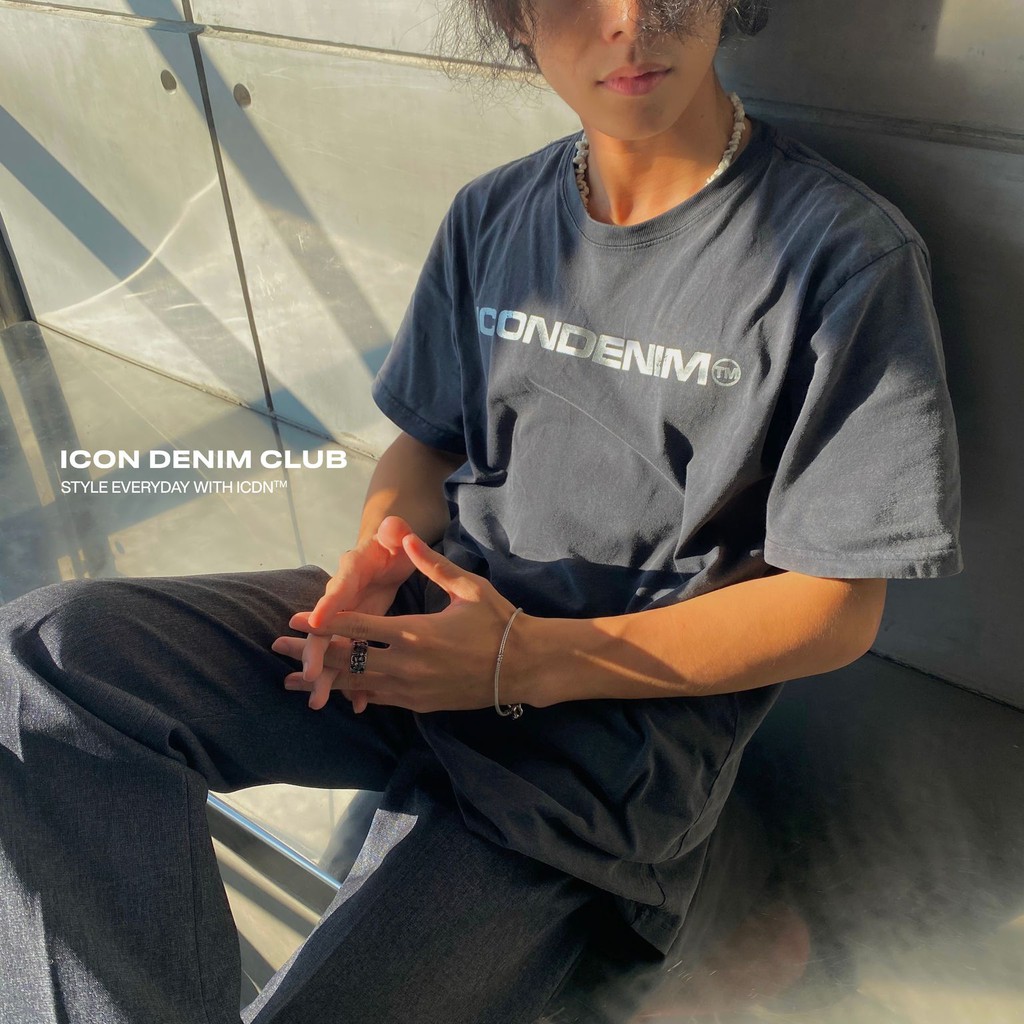Áo Thun Wash Xám Nam ICON DENIM Tay Ngắn Chất, Hình In Phản Quang | BigBuy360 - bigbuy360.vn