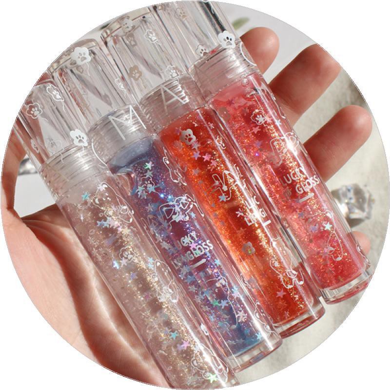 🐻 Son bóng kim tuyến có nhũ LUCKY LIP GLOSSS hình gấu cute gồm 4 tone màu FULLSIZE | BigBuy360 - bigbuy360.vn