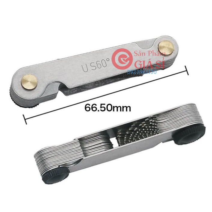 Dưỡng đo ren - thước đo bước ren 30 lá US 60 độ bằng vật liệu thép không gỉ ❤️freeship❤️