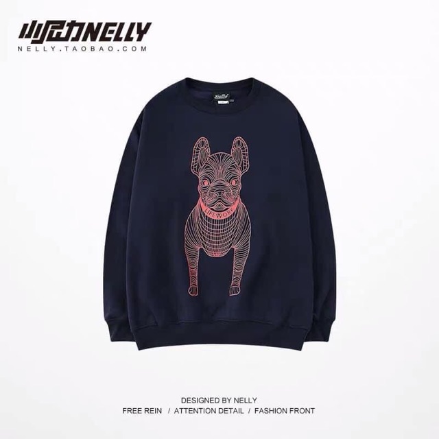 (Áo đôi quốc dân) Áo nỉ Ne.lly hình mặt chó | BigBuy360 - bigbuy360.vn