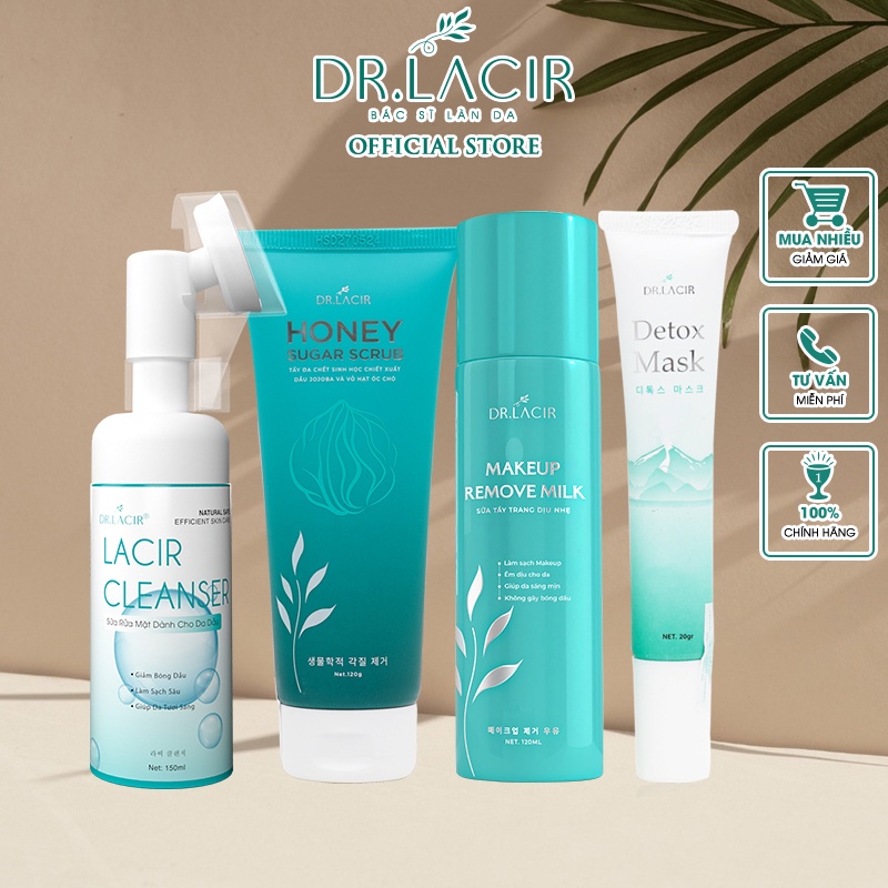 Chăm sóc da Dr. Lacir 4 sản phẩm dành cho da dầu mụn DR128